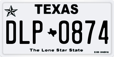 TX license plate DLP0874
