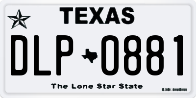 TX license plate DLP0881