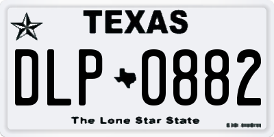 TX license plate DLP0882