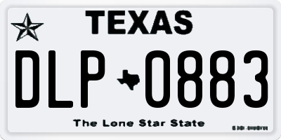 TX license plate DLP0883
