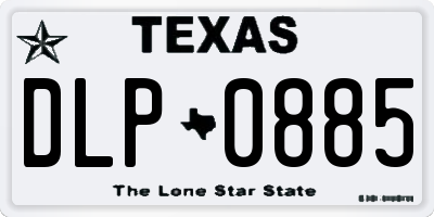TX license plate DLP0885
