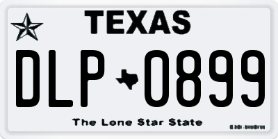 TX license plate DLP0899