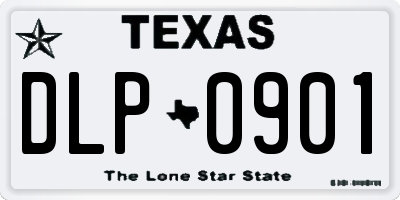 TX license plate DLP0901