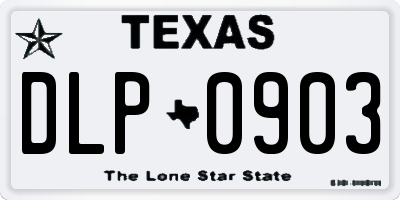 TX license plate DLP0903