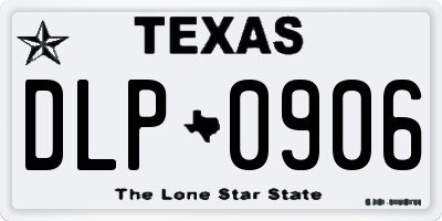 TX license plate DLP0906