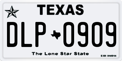 TX license plate DLP0909