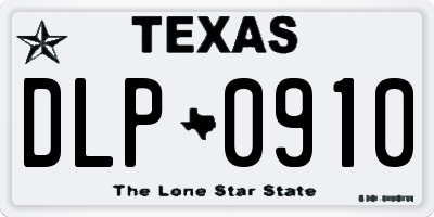 TX license plate DLP0910