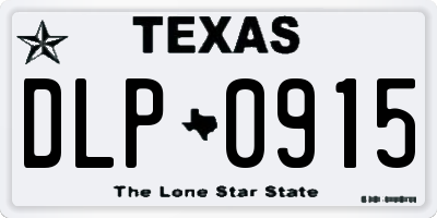 TX license plate DLP0915