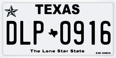 TX license plate DLP0916