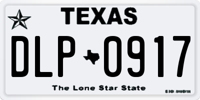 TX license plate DLP0917