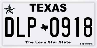 TX license plate DLP0918