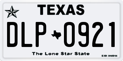 TX license plate DLP0921