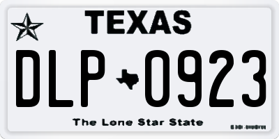 TX license plate DLP0923