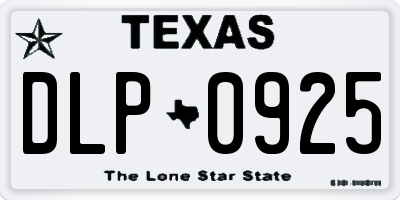 TX license plate DLP0925