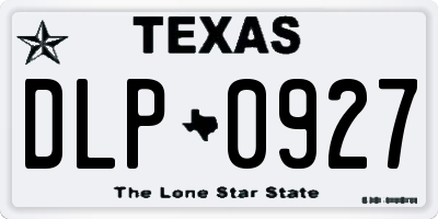 TX license plate DLP0927