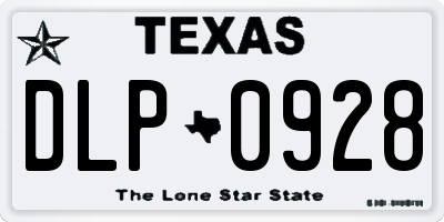 TX license plate DLP0928