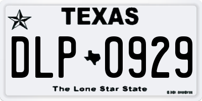 TX license plate DLP0929