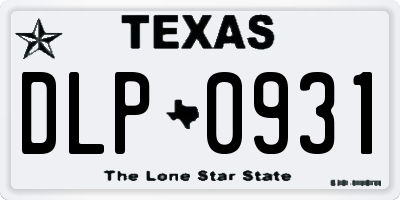 TX license plate DLP0931