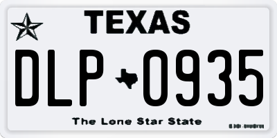 TX license plate DLP0935
