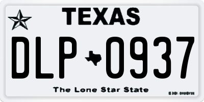 TX license plate DLP0937