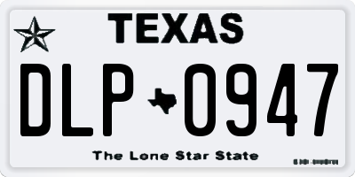 TX license plate DLP0947