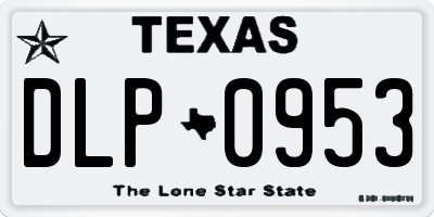 TX license plate DLP0953