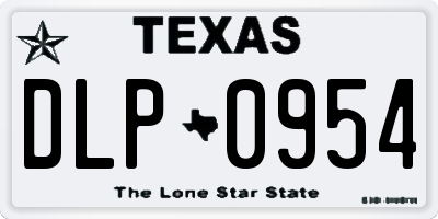 TX license plate DLP0954