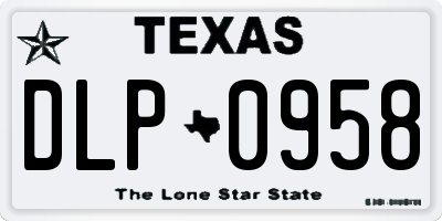 TX license plate DLP0958