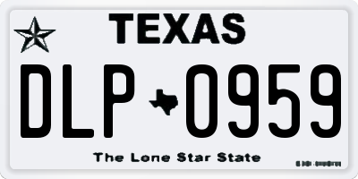 TX license plate DLP0959