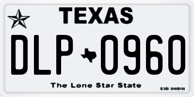 TX license plate DLP0960