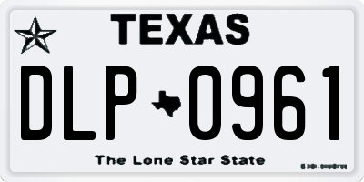 TX license plate DLP0961