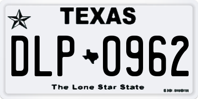 TX license plate DLP0962