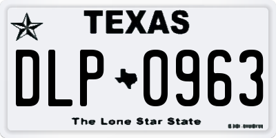 TX license plate DLP0963