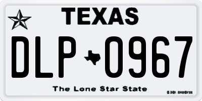 TX license plate DLP0967