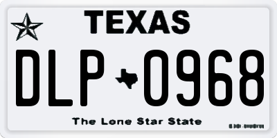TX license plate DLP0968