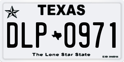 TX license plate DLP0971