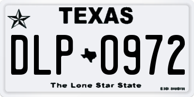 TX license plate DLP0972