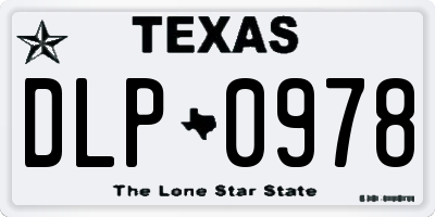 TX license plate DLP0978