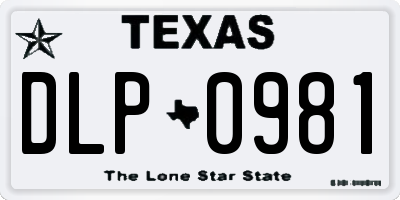 TX license plate DLP0981