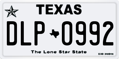 TX license plate DLP0992