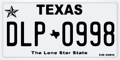 TX license plate DLP0998
