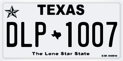 TX license plate DLP1007