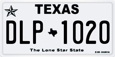 TX license plate DLP1020