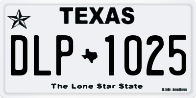 TX license plate DLP1025