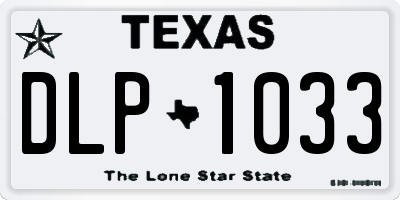 TX license plate DLP1033