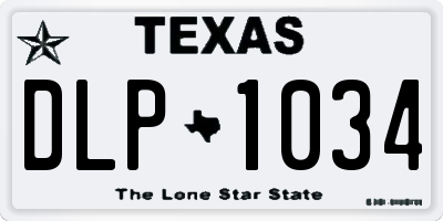 TX license plate DLP1034