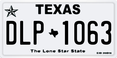 TX license plate DLP1063