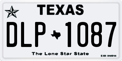 TX license plate DLP1087