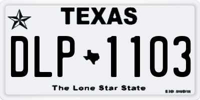 TX license plate DLP1103