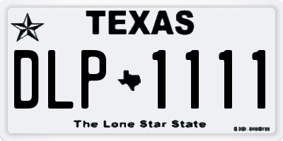 TX license plate DLP1111